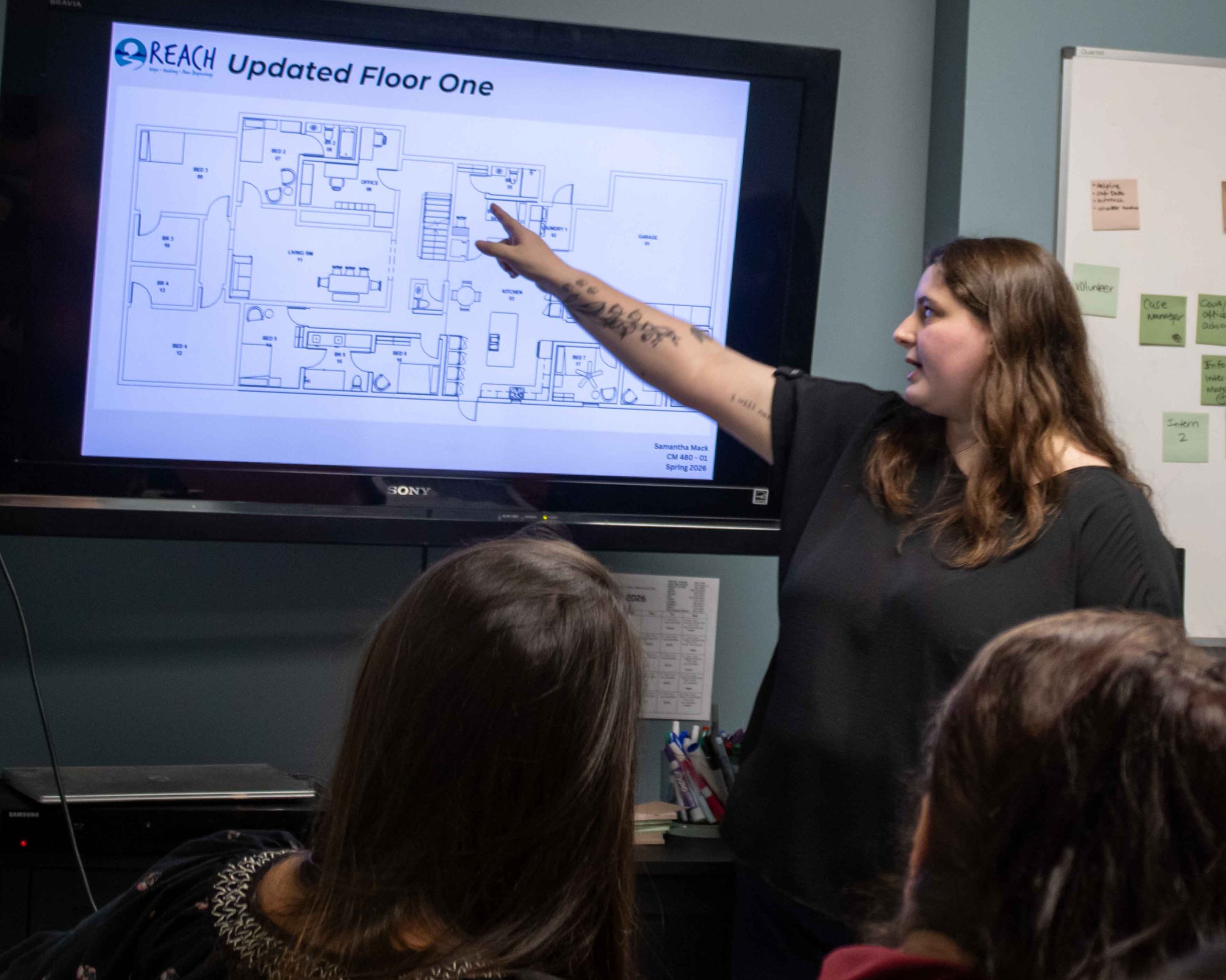 WCU student with a minor in construction management presents ideas for a building update and expansion to REACH.