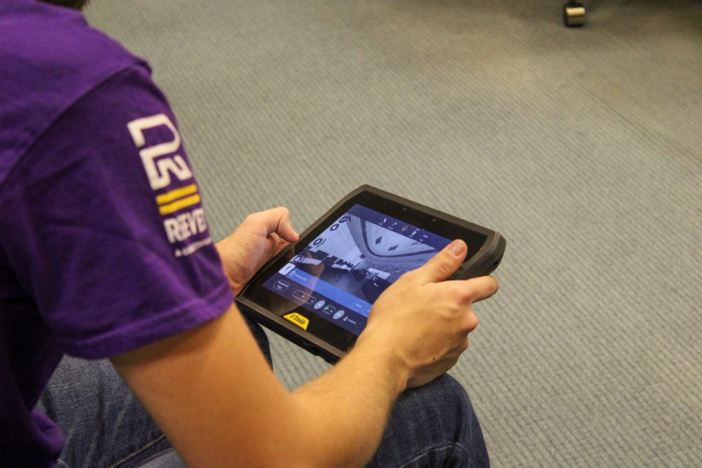 WCU construction management students use a scanner for a virtual reality project