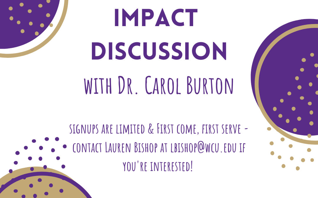 Limited Spots Remaining for Dr. Carol Burton Talk